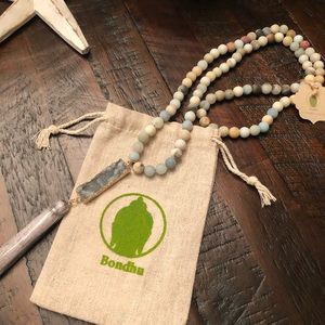 Bondhu Amazonite Druzy Tassel Necklace